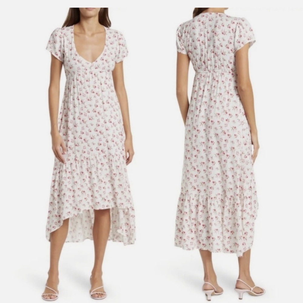 Velvet Torch Floral Print High/Low Dress